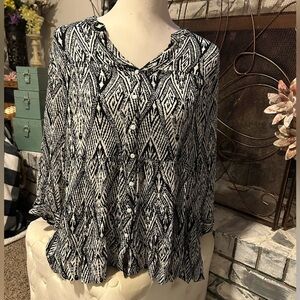 Bit and Bridle Western Peasant Blouse Med 0331 #48